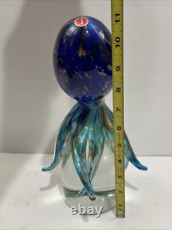Vintage Murano Glass Octopus by Glass Master Roberto Beltrami With Tags