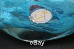 Vintage Murano Glass Paperweight Aquarium 2 Fish Tank OSTANTINI ONMGLO with label