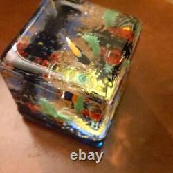 Vintage Murano Glass Paperweight Aquarium Mid Century Cube Rare