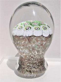 Vintage Murano Glass Paperweight Fratelli Toso Flower Bouquet Mosaic Tall