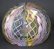 Vintage Murano Glass Paperweight Latticino Pink Ribbon & Twisted Cane Design Mid