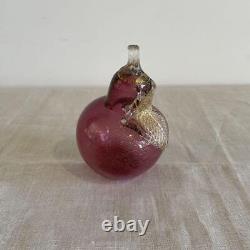 Vintage Murano Glass Pear Figurine 4.5x3 Italian Collectible Decoration