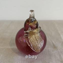 Vintage Murano Glass Pear Figurine 4.5x3 Italian Collectible Decoration