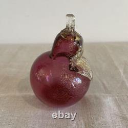 Vintage Murano Glass Pear Figurine 4.5x3 Italian Collectible Decoration