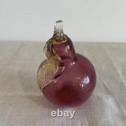 Vintage Murano Glass Pear Figurine 4.5x3 Italian Collectible Decoration