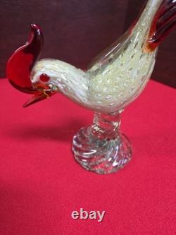 Vintage Murano Glass Pheasant Bird Figurine 13.5in