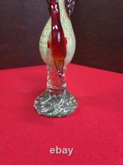 Vintage Murano Glass Pheasant Bird Figurine 13.5in