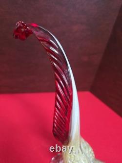 Vintage Murano Glass Pheasant Bird Figurine 13.5in