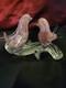 Vintage Murano Glass, Pink Lovebirds On Branch
