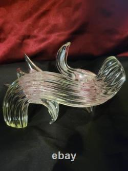 Vintage Murano Glass, Pink Lovebirds On Branch