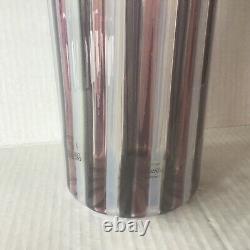 Vintage Murano Glass Salviati Vase Pulled Canne Lattimo/Purple/Gray Signed