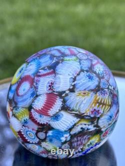 Vintage Murano Glass Scrambled Millefiore Paperweight