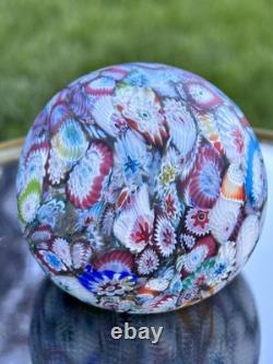 Vintage Murano Glass Scrambled Millefiore Paperweight