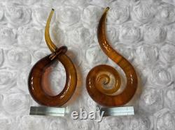 Vintage Murano Glass Sculpture Caramel Solid Art Glass circa 1980s made in Italy