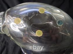 Vintage Murano Glass Sculpture Licio Zanetti Signed Cornucopia Clear Glass Blown