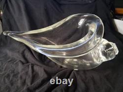 Vintage Murano Glass Sculpture Licio Zanetti Signed Cornucopia Clear Glass Blown