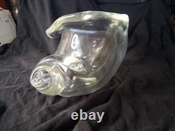 Vintage Murano Glass Sculpture Licio Zanetti Signed Cornucopia Clear Glass Blown