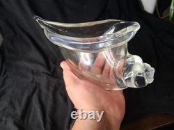 Vintage Murano Glass Sculpture Licio Zanetti Signed Cornucopia Clear Glass Blown