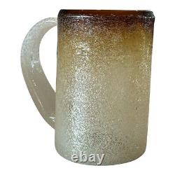 Vintage Murano Glass Seafoam Amber Mug & Cordials Set (Napoleone Martinuzzi)