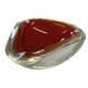 Vintage Murano Glass Sommerso Ashtray Red White Clear Bowl Triangular Italy