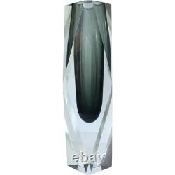 Vintage Murano Glass Sommerso Flavio Poli Alessandro Mandruzzato Faceted Vase