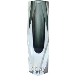 Vintage Murano Glass Sommerso Flavio Poli Alessandro Mandruzzato Faceted Vase