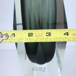 Vintage Murano Glass Sommerso Flavio Poli Alessandro Mandruzzato Faceted Vase