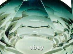 Vintage Murano Glass Sommerso Mandruzzato Faceted Bowl Smoked Gray and Clear