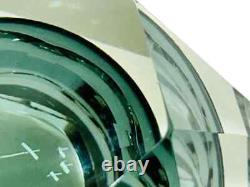 Vintage Murano Glass Sommerso Mandruzzato Faceted Bowl Smoked Gray and Clear