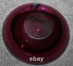 Vintage Murano Glass Sommerso Pink Blue Pinch End Geode Attributed Seguso