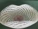 Vintage Murano Glass Spiral White Pinwheel Swirl Freeform Ruffled Center Dish