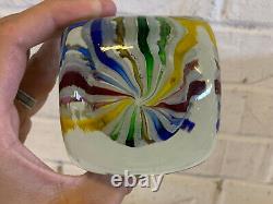 Vintage Murano Glass Square / Dice Form Latticino Glass Paperweight