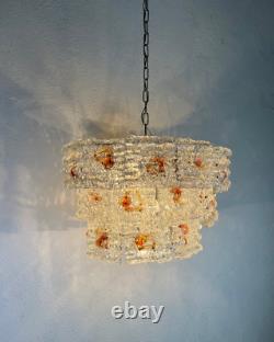 Vintage Murano Glass Suspension by Toni Zuccheri Venini Italian Design 1960s