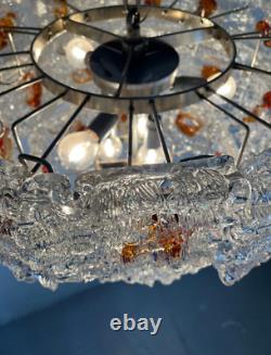 Vintage Murano Glass Suspension by Toni Zuccheri Venini Italian Design 1960s
