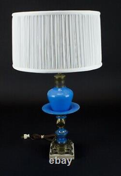 Vintage Murano Glass Table Lamp Blue