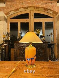 Vintage Murano Glass Table Lamp With Gold Plated Fittings