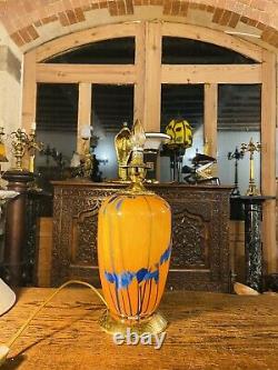 Vintage Murano Glass Table Lamp With Gold Plated Fittings