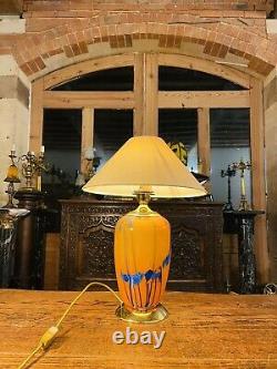 Vintage Murano Glass Table Lamp With Gold Plated Fittings