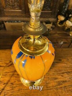 Vintage Murano Glass Table Lamp With Gold Plated Fittings