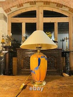 Vintage Murano Glass Table Lamp With Gold Plated Fittings