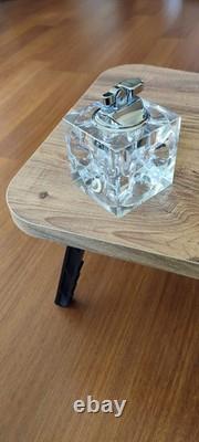 Vintage Murano Glass Table Lighter Antonio Imperatore Ice Cube Design, 1970s