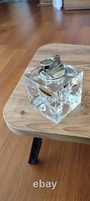 Vintage Murano Glass Table Lighter Antonio Imperatore Ice Cube Design, 1970s