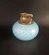 Vintage Murano Glass Table Lighter Controlled Bubbles With Gold Dust Turquoise