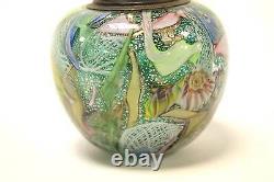 Vintage Murano Glass Table Top Lighter Layered Swirls Ribbon Foil Work