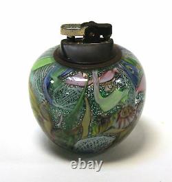 Vintage Murano Glass Table Top Lighter Layered Swirls Ribbon Foil Work