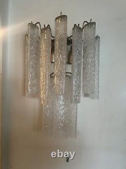 Vintage Murano Glass Textured Tube Sconce