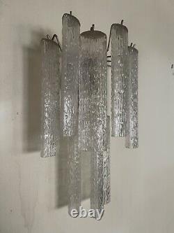 Vintage Murano Glass Textured Tube Sconce
