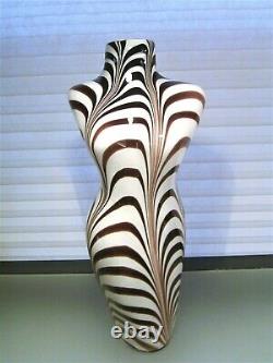 Vintage Murano Glass Torso Vase Zebra Stripe
