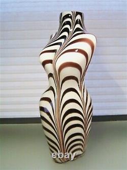 Vintage Murano Glass Torso Vase Zebra Stripe