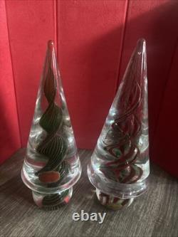Vintage Murano Glass Trees. Lot of 2. Beautiful Colors. Excellent Condition